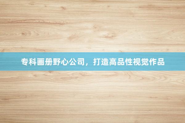 专科画册野心公司，打造高品性视觉作品